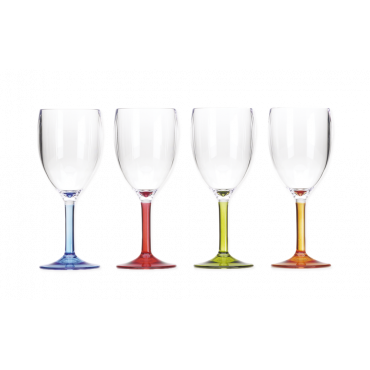 4 verres à vin de couleur