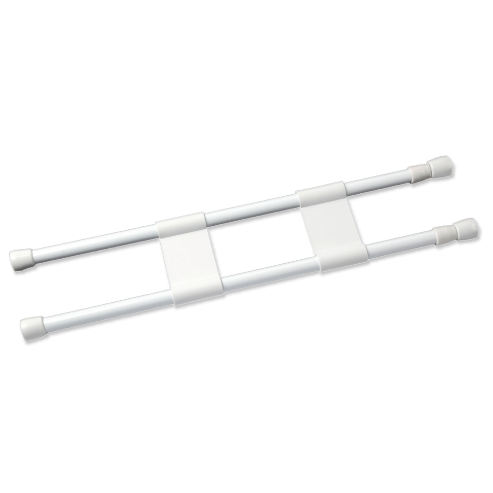 Barres anti chute extensibles pour placard ou réfrigérateur Double - petite de 25,5 à 43 cm