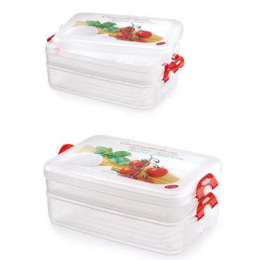 Boîtes plastiques Boîtes FRIGOCLICK 2 en 1 : 1x0,75 L + 1x0,33 L.