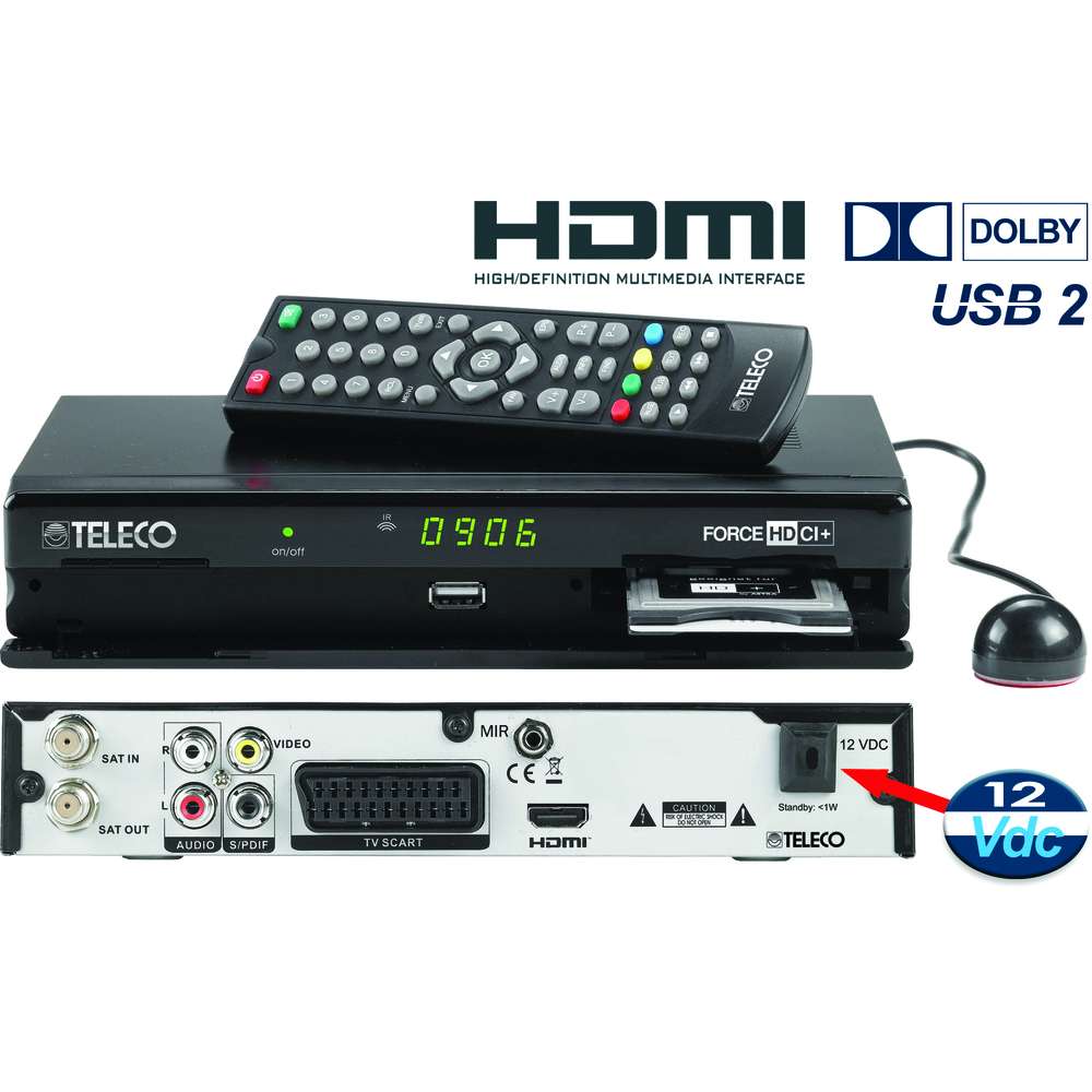 Démodulateur numérique SAT HD TV force HD CI+ TELECO